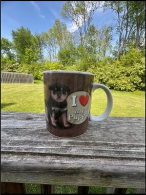 I Love My Puppy Ceramic Mug - Brown & White